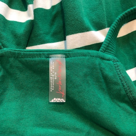 Free People Hot Shot Printed Mini Dress in Spring Stripe Kelly Green NWOT Sz XL - Picture 6 of 10